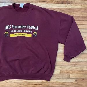 Burgundy Crewneck Sweatshirt - 2005 Marauders Football